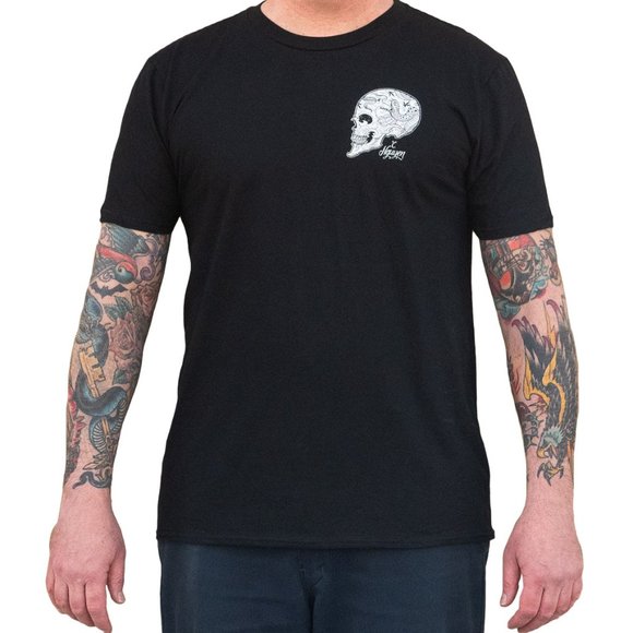 Sacred Skull Men's Custom Tattoo Art Black Tee S-M-L-XL-2XL NWT - Picture 2 of 7
